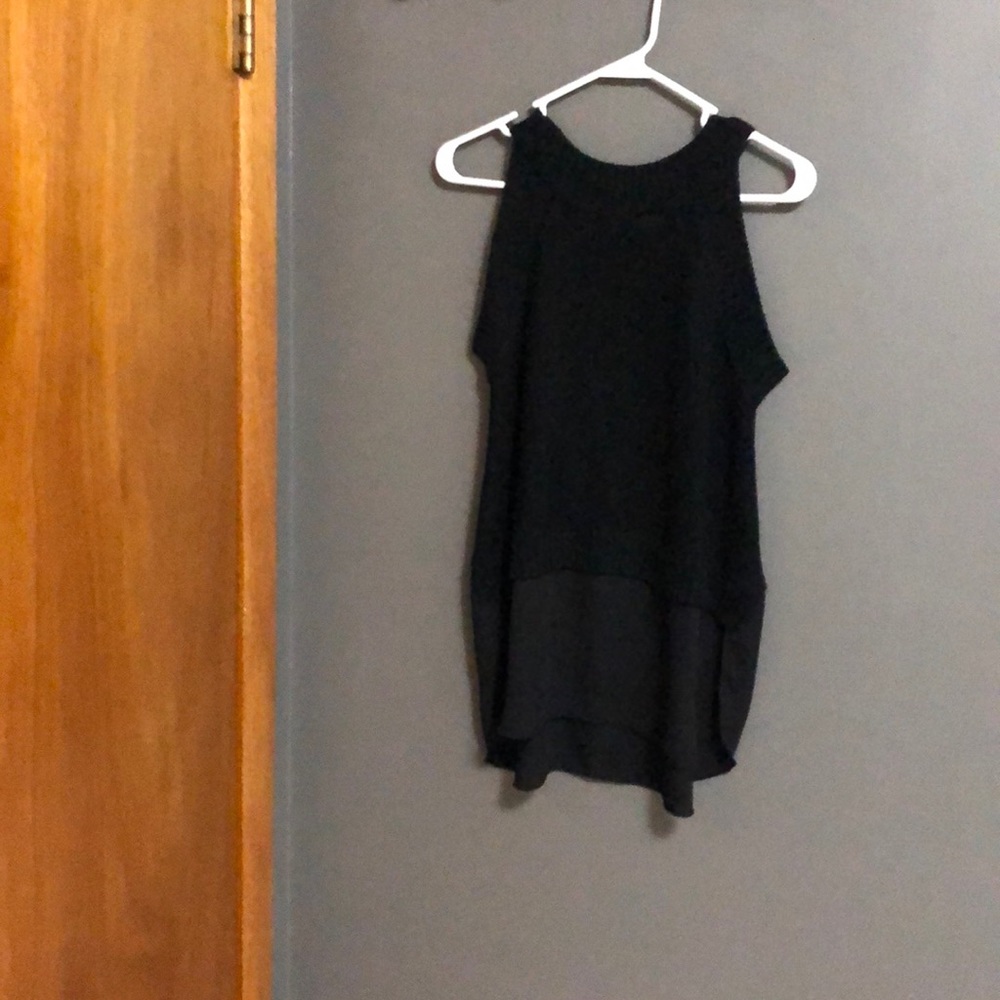 Sweater tank with draping bottom